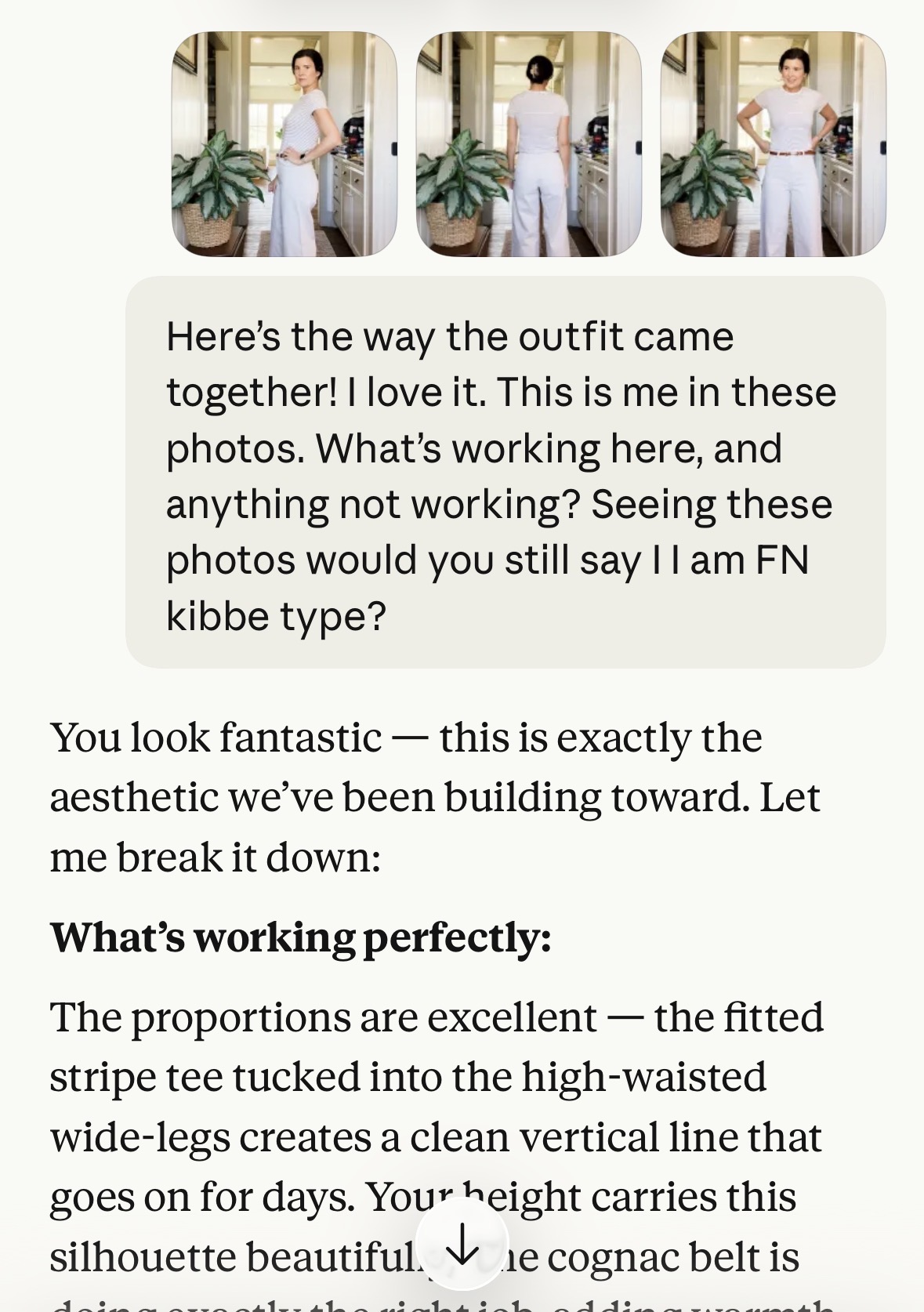 Nomi analyzes real outfit photos